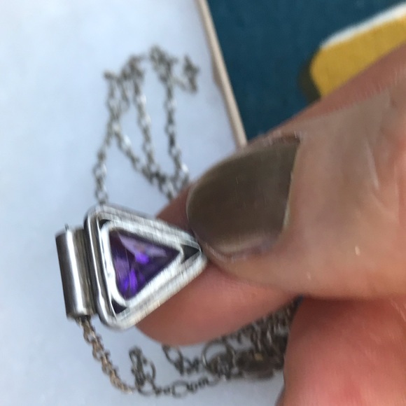 Sterling Silver Chain and Amethyst Pendant - Picture 4 of 10